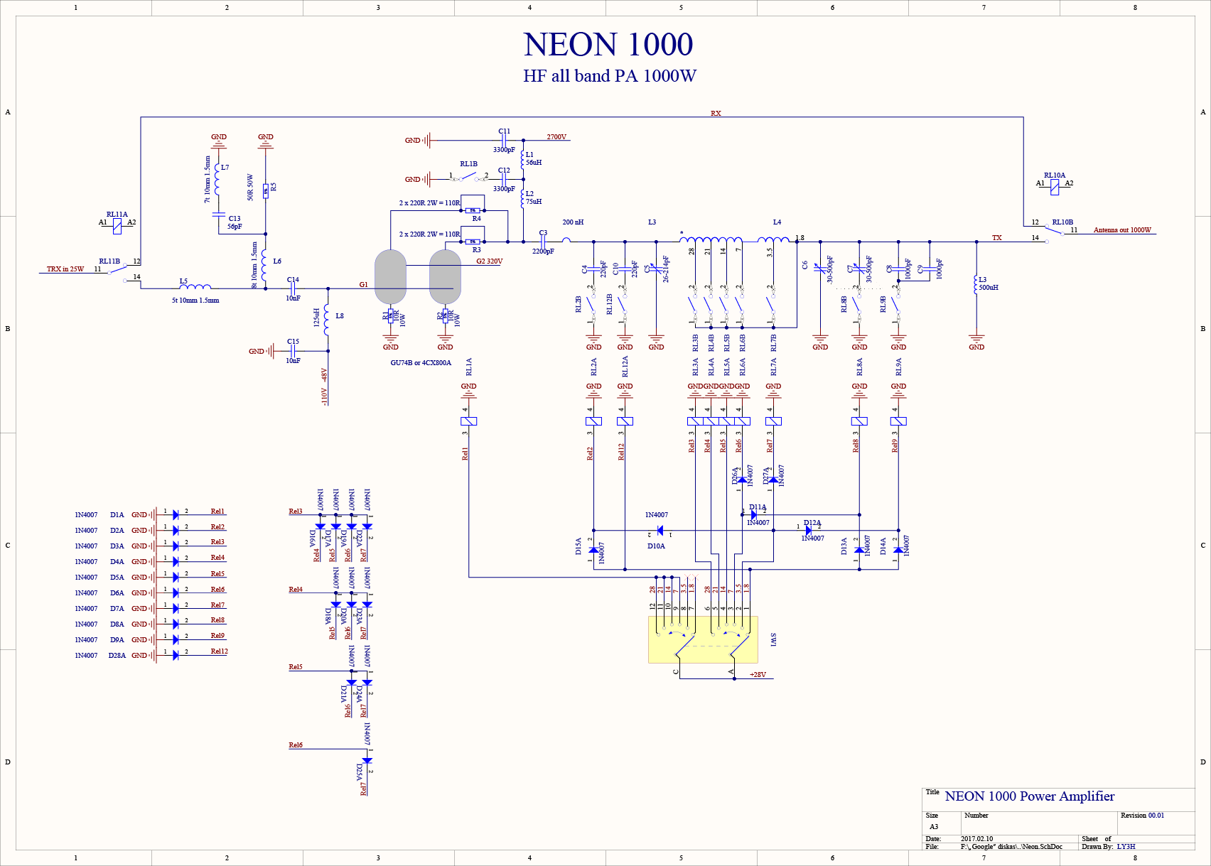 HF PA Neon 1000 circuit